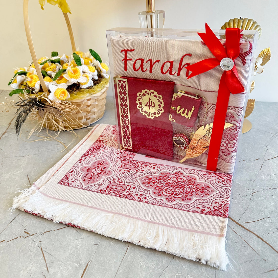 Hediyelik Lüks Seccade Seti Kırmızı