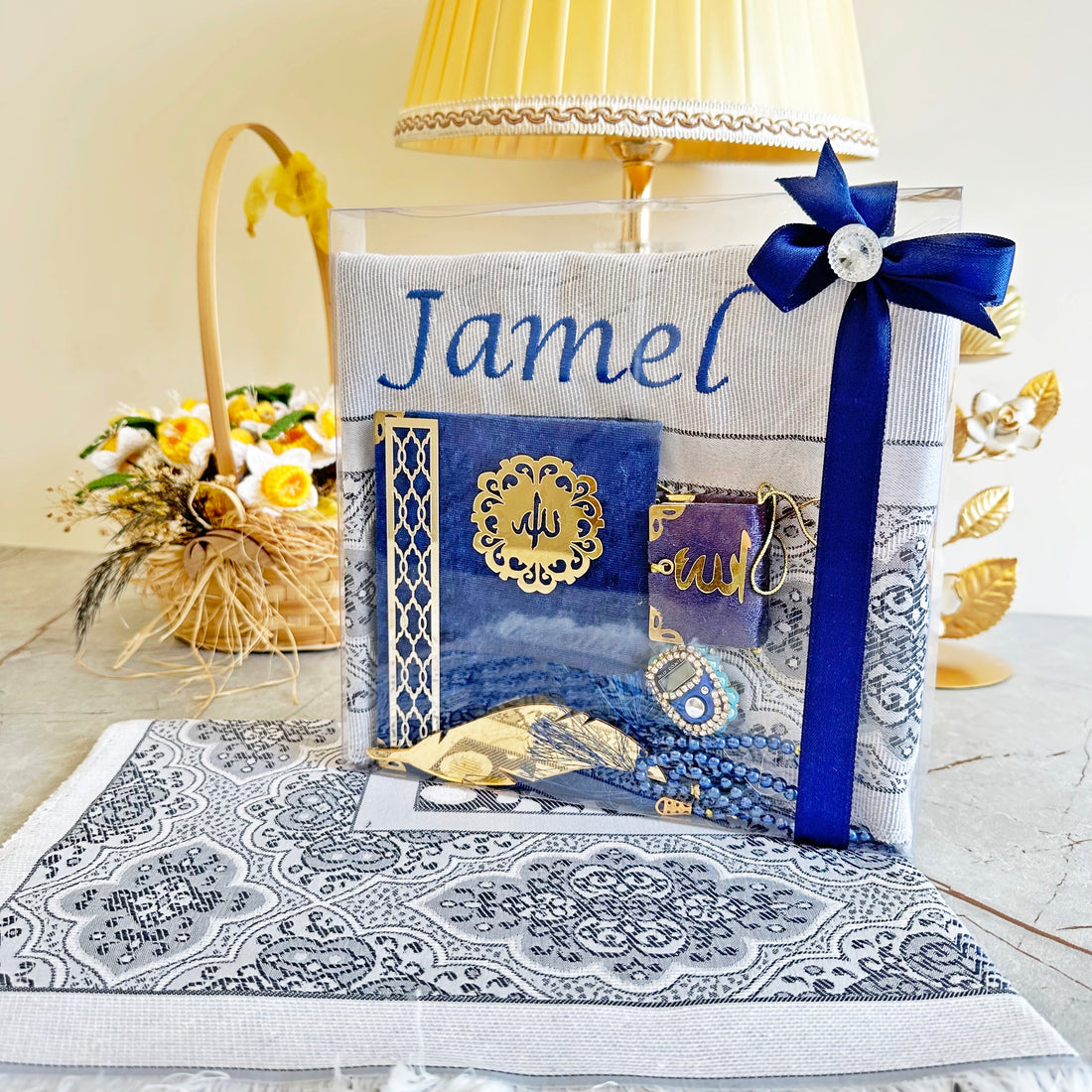 Hediyelik Lüks Seccade Seti Lacivert