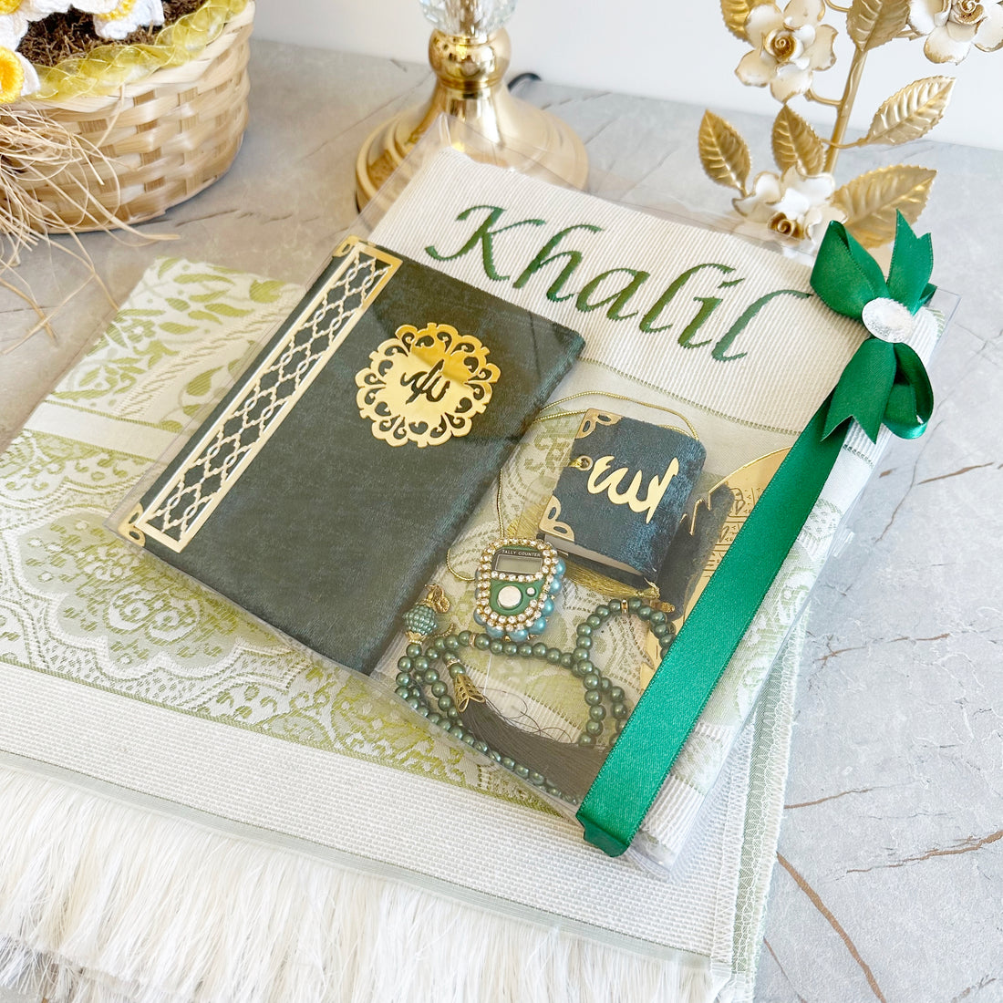 Hediyelik Lüks Seccade Seti Yeşil