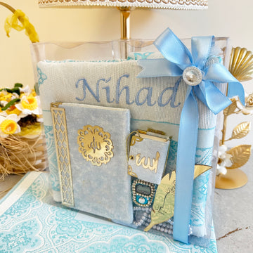 Hediyelik Lüks Seccade Seti Bebe Mavi