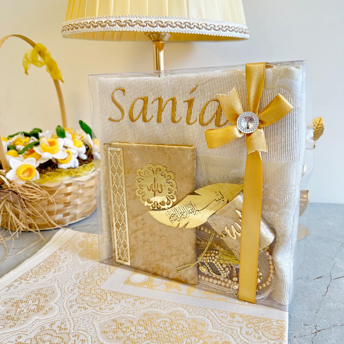 Hediyelik Lüks Seccade Seti Gold